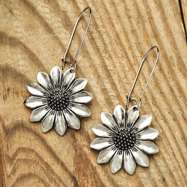Retro Three-dimensional Sunflower Eardrops Sunflower - Image 5