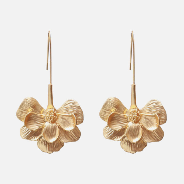 Minimalist Cold Wind Exaggerated Matte Metal Earrings - Image 2