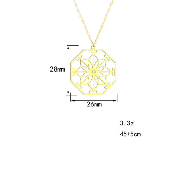 Mandala Flower Pendant Necklace Jewellery - Image 5
