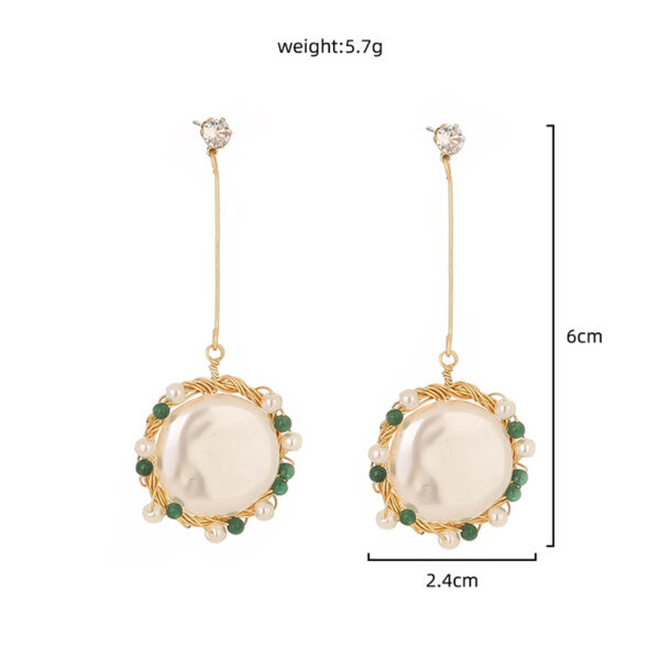 Imitation Pearl hand-wound electroplated genuine gold stud - Image 2