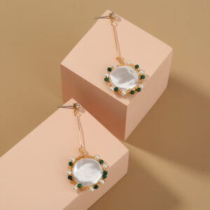 Imitation Pearl hand-wound electroplated genuine gold stud