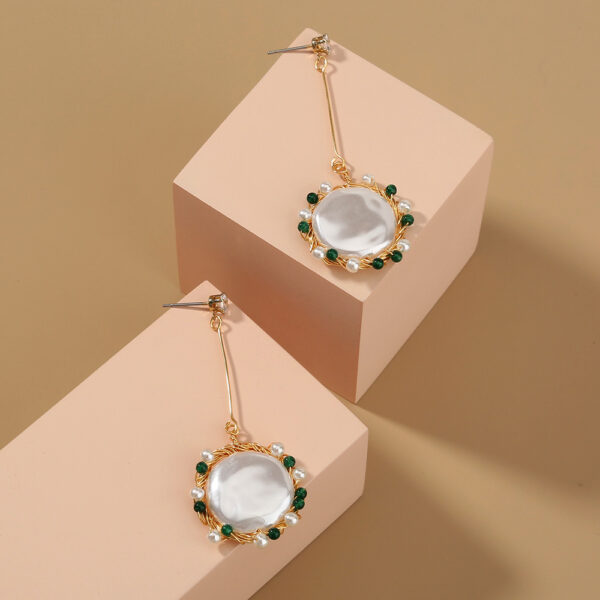 Imitation Pearl hand-wound electroplated genuine gold stud