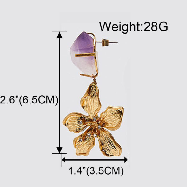 Metal flower earrings - Image 5