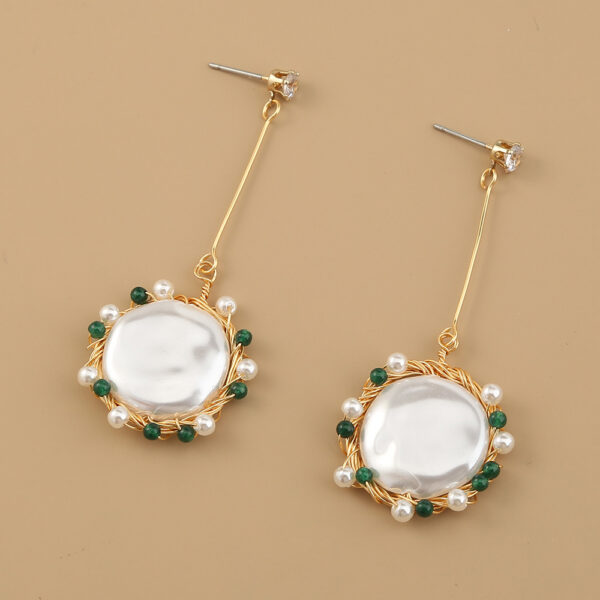 Imitation Pearl hand-wound electroplated genuine gold stud - Image 4
