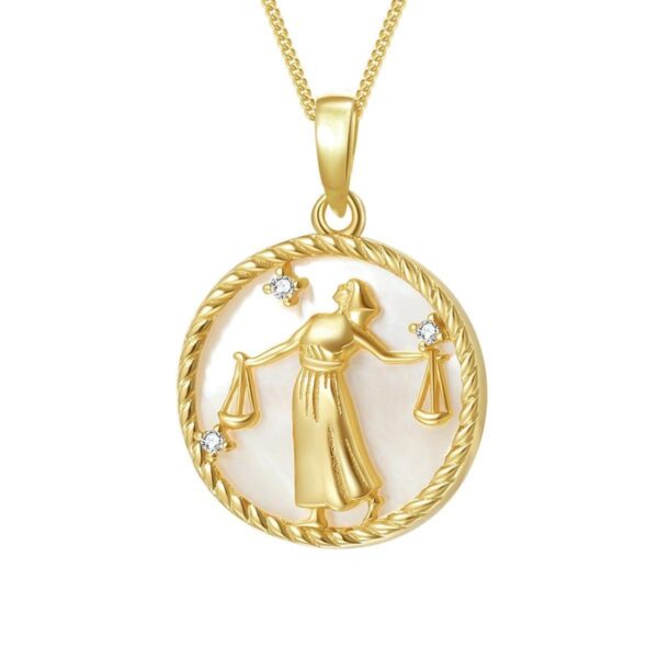Round Coin 12 Constellation Zircon Necklace - Image 7