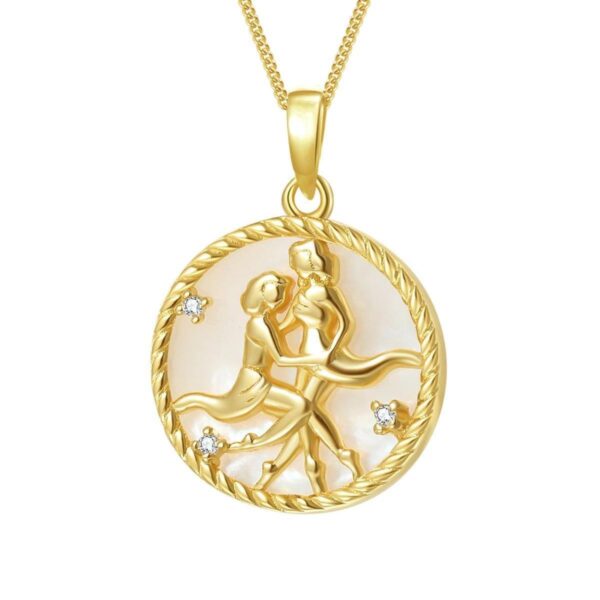 Round Coin 12 Constellation Zircon Necklace - Image 9