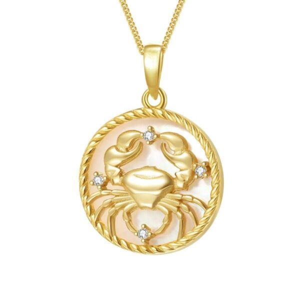 Round Coin 12 Constellation Zircon Necklace - Image 2