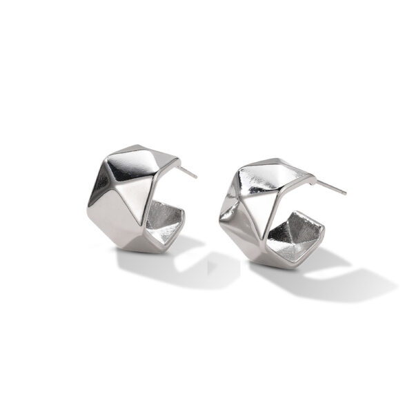 Silver Needle French Retro Stud Earrings - Image 2