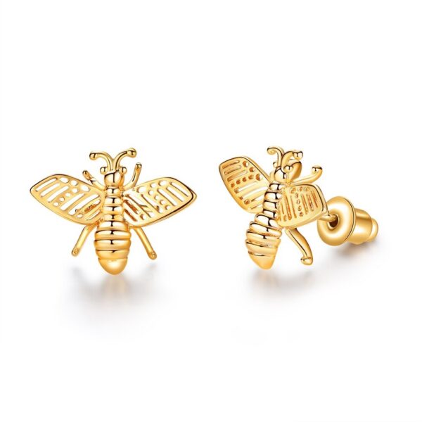 3 Styles Korean Inlaid Crystal Rhinestone Bee Earings For Women Sweet Beauty Simple Atmosphere Stud Earrings D333 - Image 3