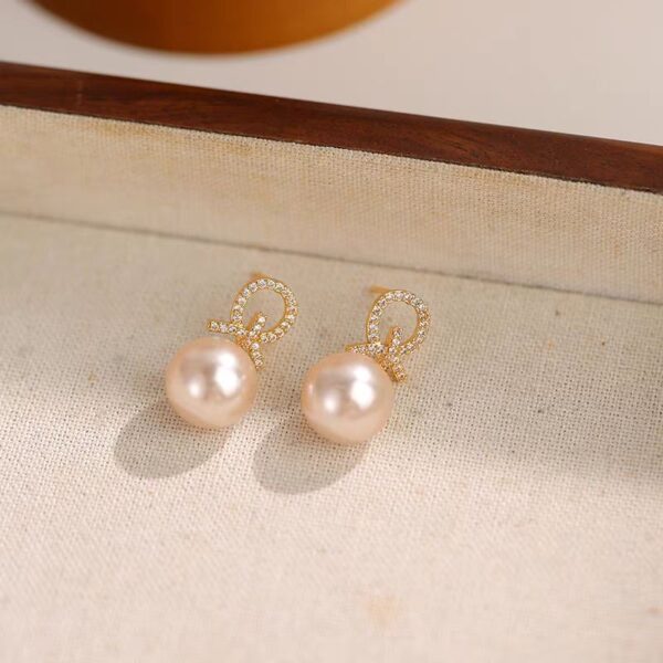 Micro Inlaid Zircon Plated 18K Elegant Sweet Pearl - Image 2