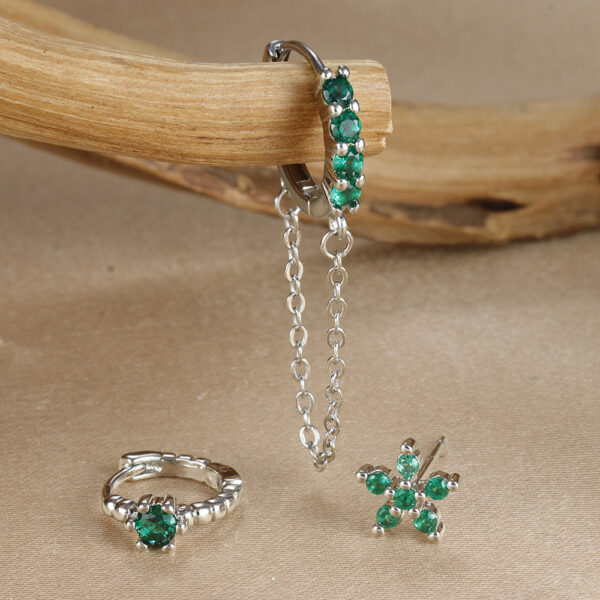 Women's Colorful Zircon Fashion Chain Earrings With Diamonds - Image 3