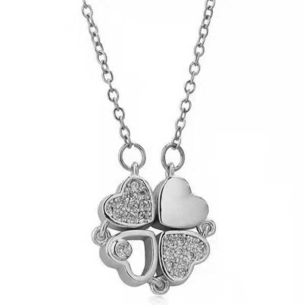 Women's Titanium Steel Folding Clover Necklace - Image 2