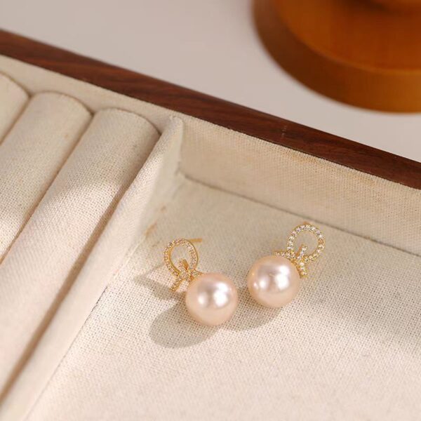 Micro Inlaid Zircon Plated 18K Elegant Sweet Pearl - Image 7
