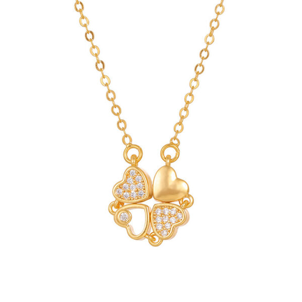 Women's Titanium Steel Folding Clover Necklace - Image 4