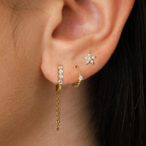 Women's Colorful Zircon Fashion Chain Earrings With Diamonds