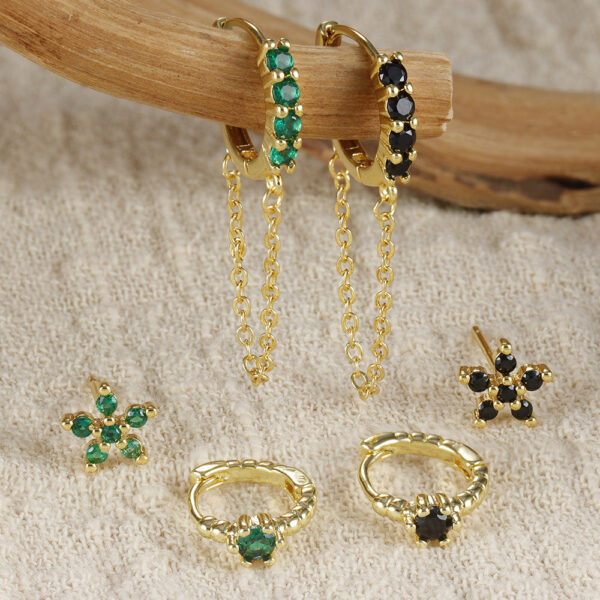 Women's Colorful Zircon Fashion Chain Earrings With Diamonds - Image 9