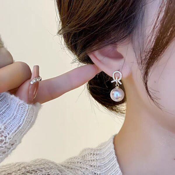 Micro Inlaid Zircon Plated 18K Elegant Sweet Pearl - Image 3