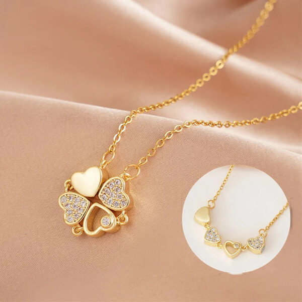 Women's Titanium Steel Folding Clover Necklace - Image 5