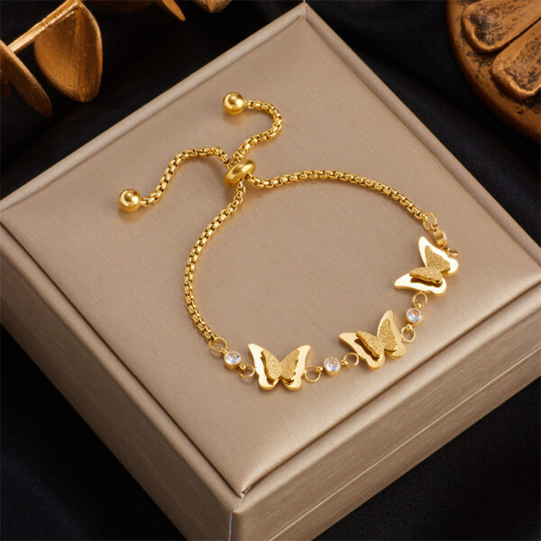 Women's Fashion Three-dimensional Butterfly Titanium Steel Bracelet - Image 7